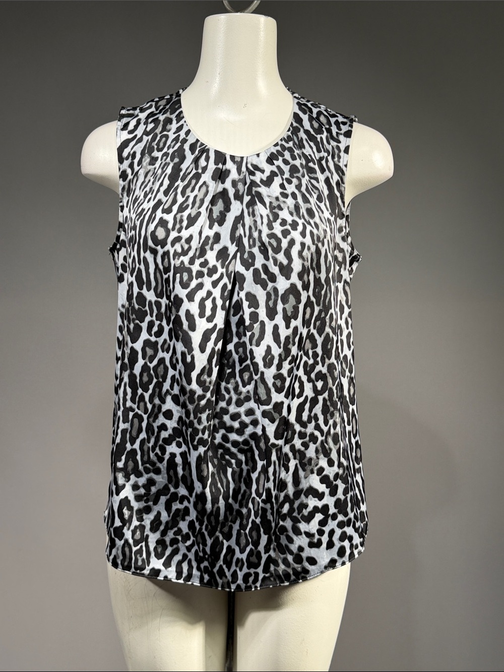 Karl Lagerfeld Black & White Leopard Print Sleeveless Camisole (r7)